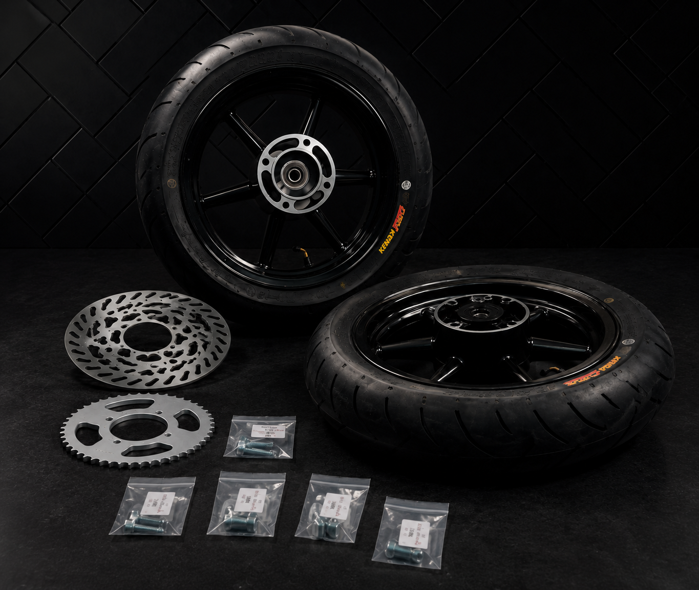 Yozma 12" Supermoto Wheel Set – Aluminum Rims & Supermoto Tires for Yozma IN10, Tuttio & More